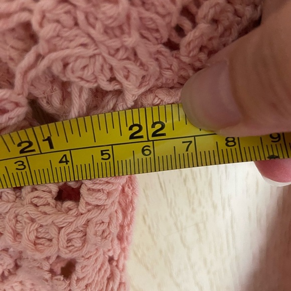 POL Pink Peach Crochet Button Front Cardigan One Size SMC79 Beautiful - Picture 13 of 13